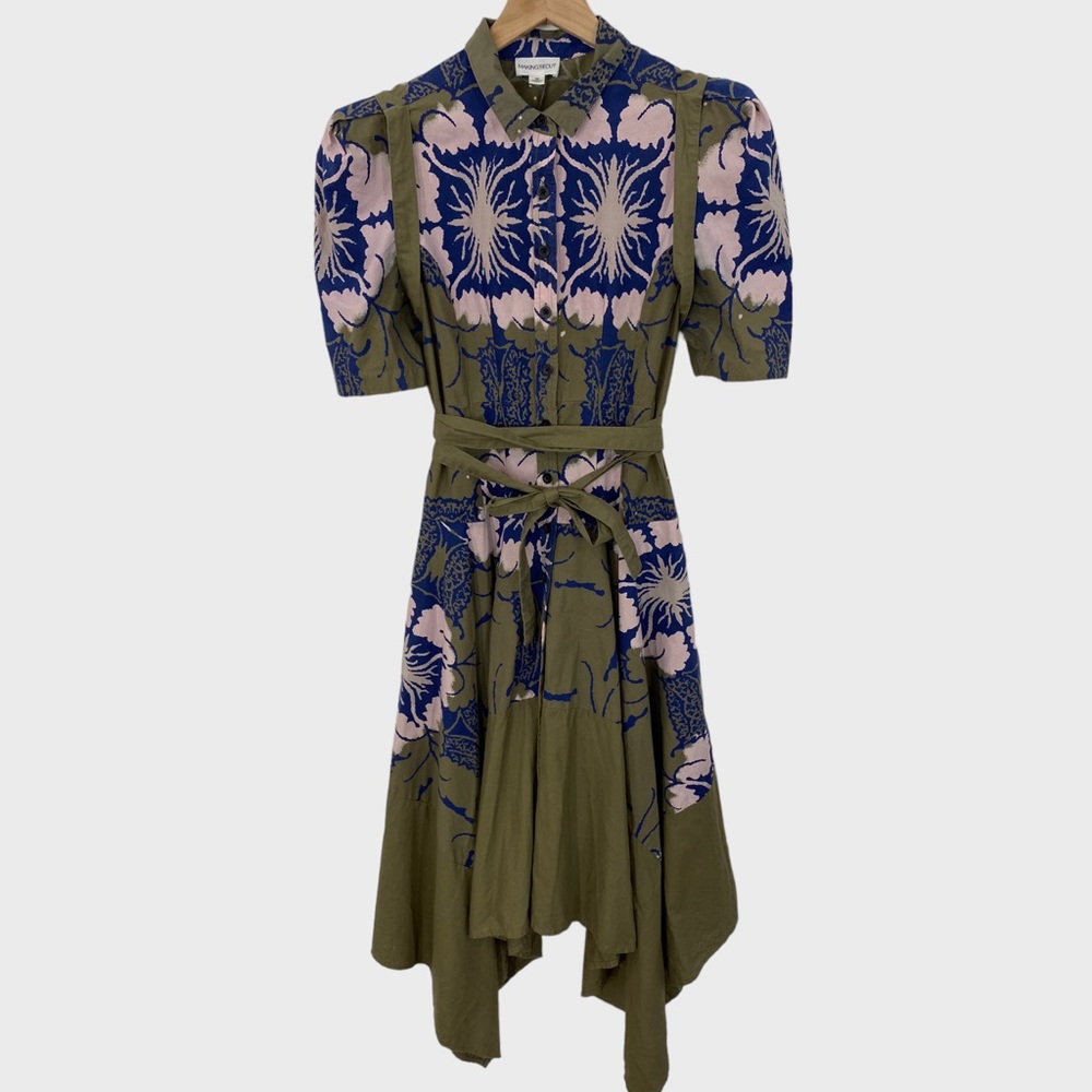 Making the Cut Army Green Floral Self Tie Dress Season 2 Episode 1 Winner XS